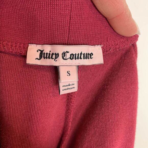 JUICY COUTURE y2k 90s velour track suit sweatpants maroon berry 2829 - Picture 7 of 11